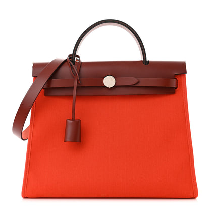 Hermes Vache Hunter Toile Herbag Zip 31 Capucine 3 of 12