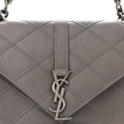 Saint Laurent Calfskin Matelasse Diamond Quilted Monogram Medium College Bag Fog 8 of 11