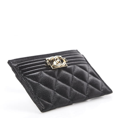 Chanel Caviar Quilted Boy Card Holder Black 3 of 6
