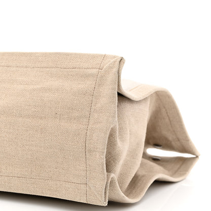 Saint Laurent Linen Calfskin Rive Gauche Tote Optic White 10 of 14