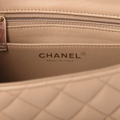 Chanel Lambskin Quilted Mini Square Flap Dark Beige 8 of 11