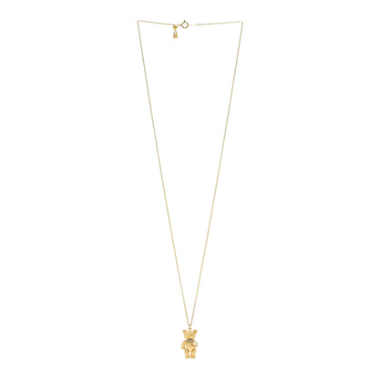 Mikimoto 18K Yellow Gold Platinum Diamond Akoya Pearl Teddy Bear Pendant Necklace 3 of 5