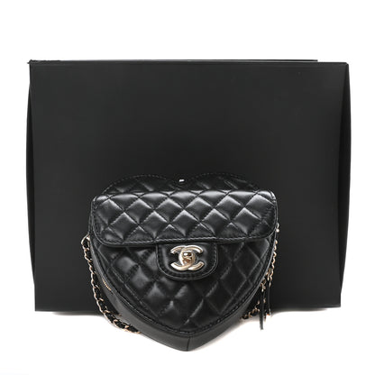 Chanel Lambskin Quilted CC In Love Heart Bag Black 11 of 11