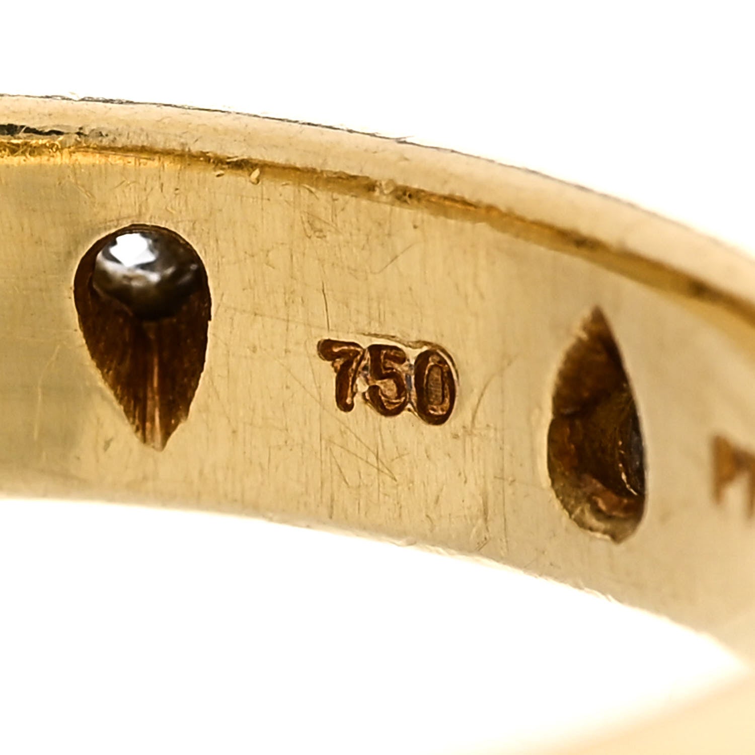 Tiffany 18K Yellow Gold Platinum Diamond 4mm Etoile Band Ring 53 6.25 5 of 6