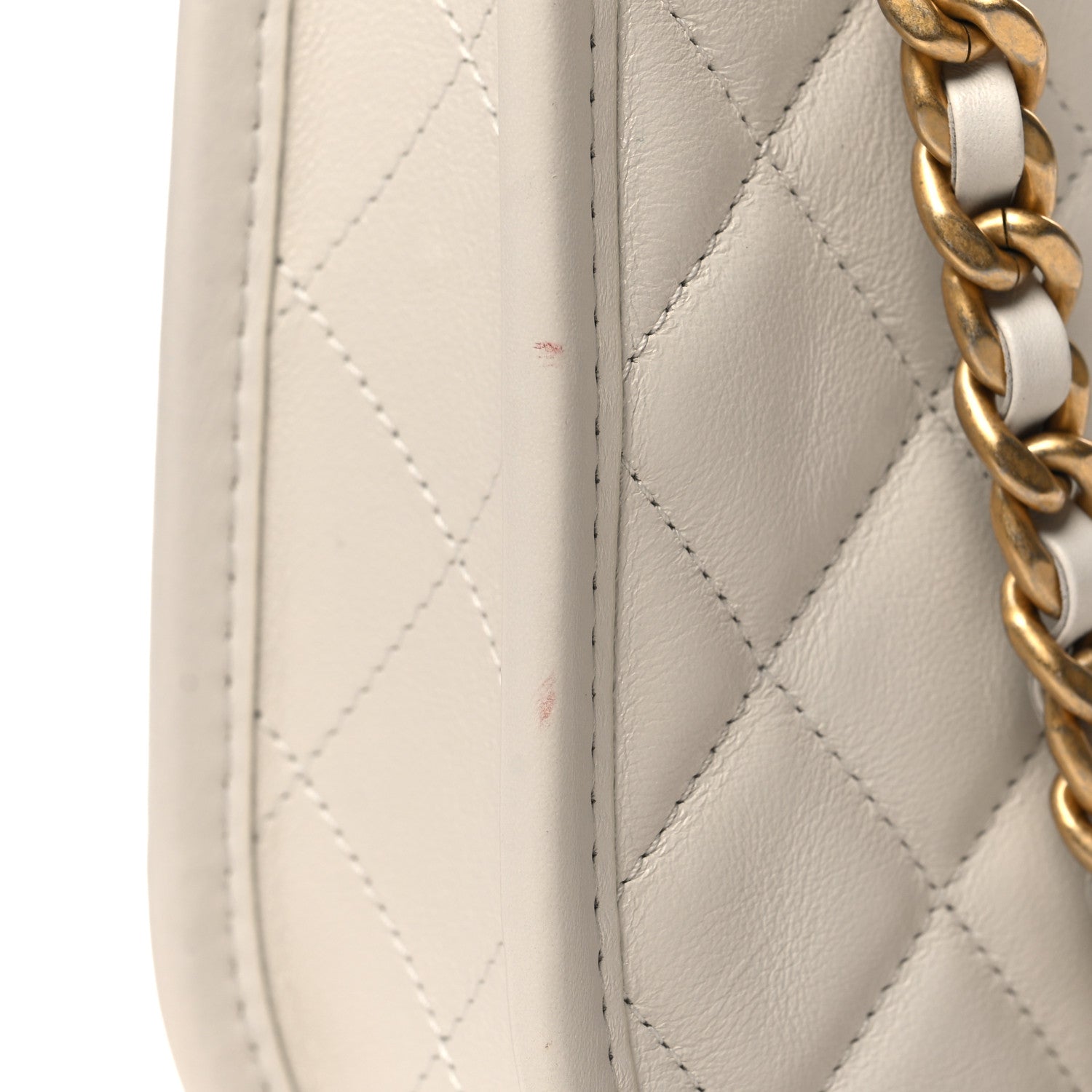Chanel Calfskin Quilted CC Hobo Handbag White 11 of 11