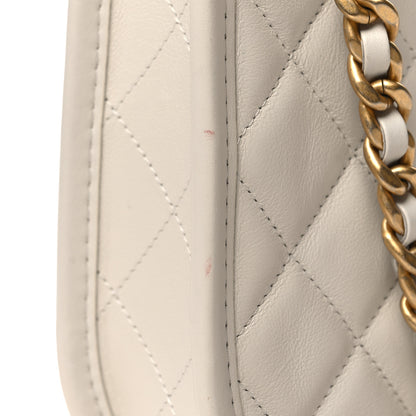 Chanel Calfskin Quilted CC Hobo Handbag White 11 of 11