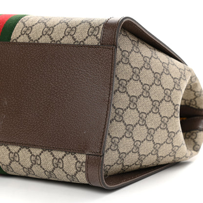 Gucci GG Supreme Monogram Web Medium Ophidia Tote Bag Brown 11 of 12