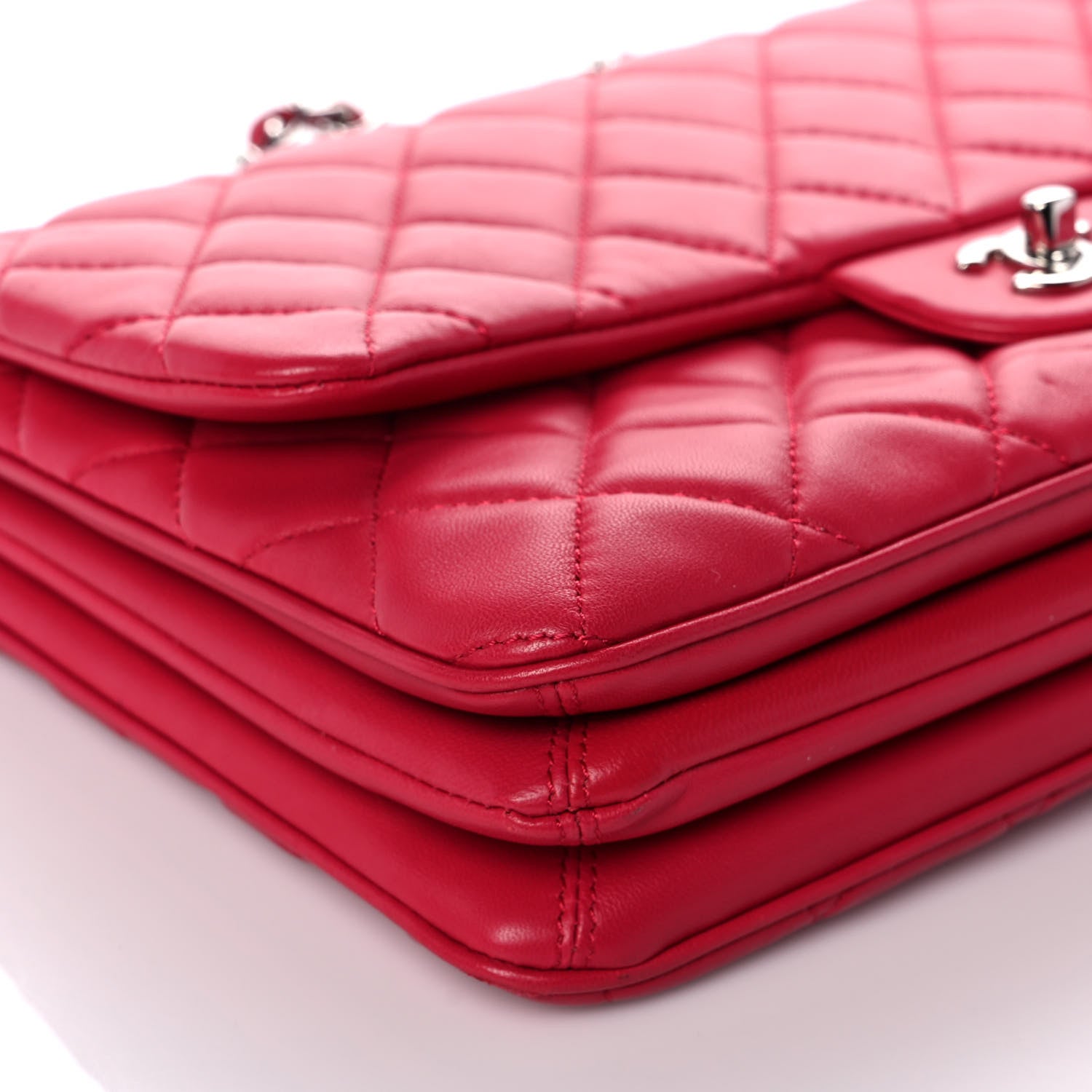Chanel Lambskin Quilted Jumbo Chanel 3 Flap Dark Pink 7 of 9