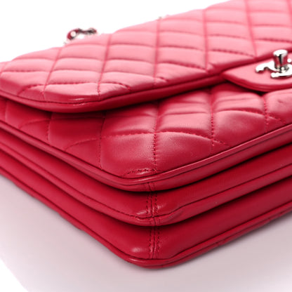 Chanel Lambskin Quilted Jumbo Chanel 3 Flap Dark Pink 7 of 9