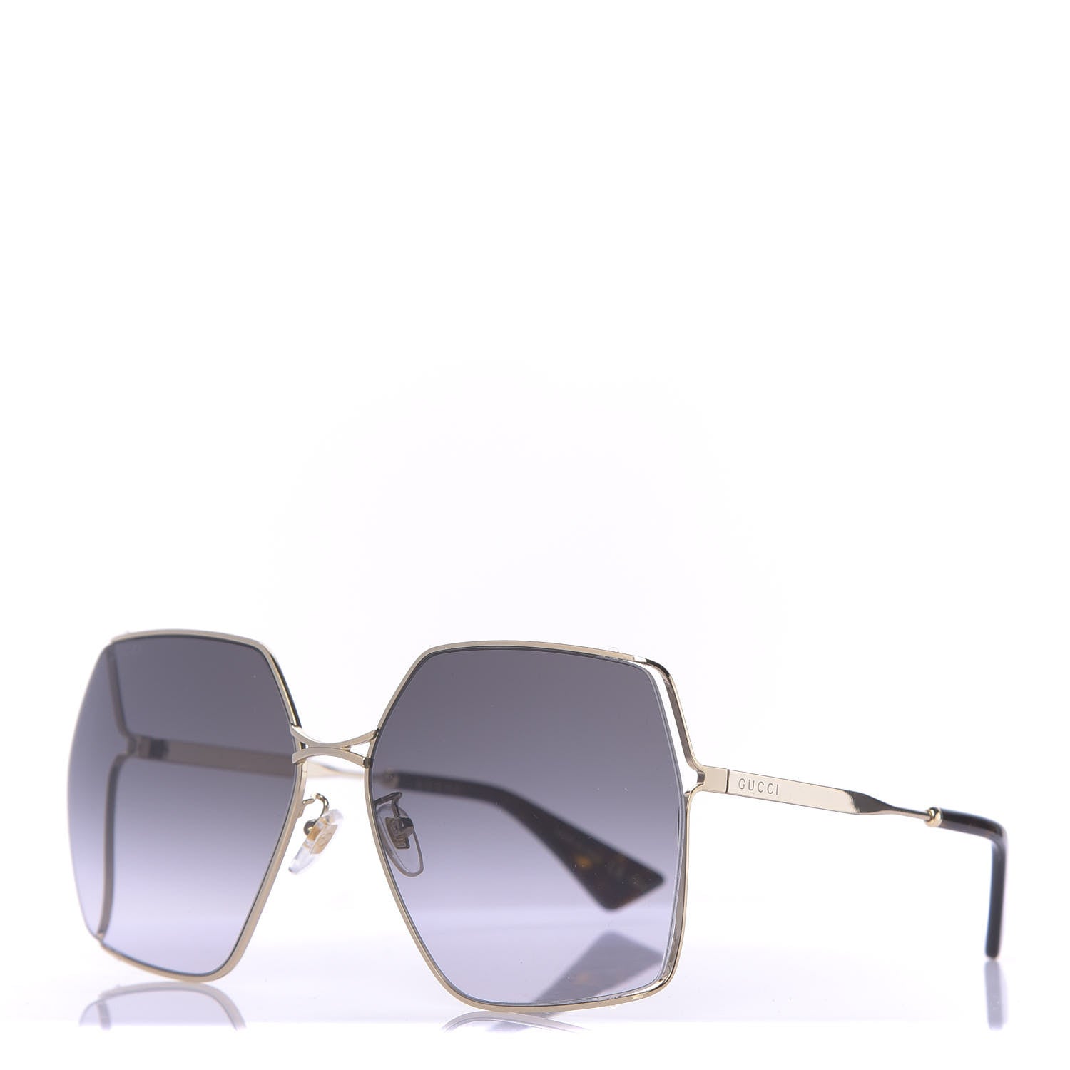 Gucci Oversized Sunglasses GG0817S Gold 1 of 7