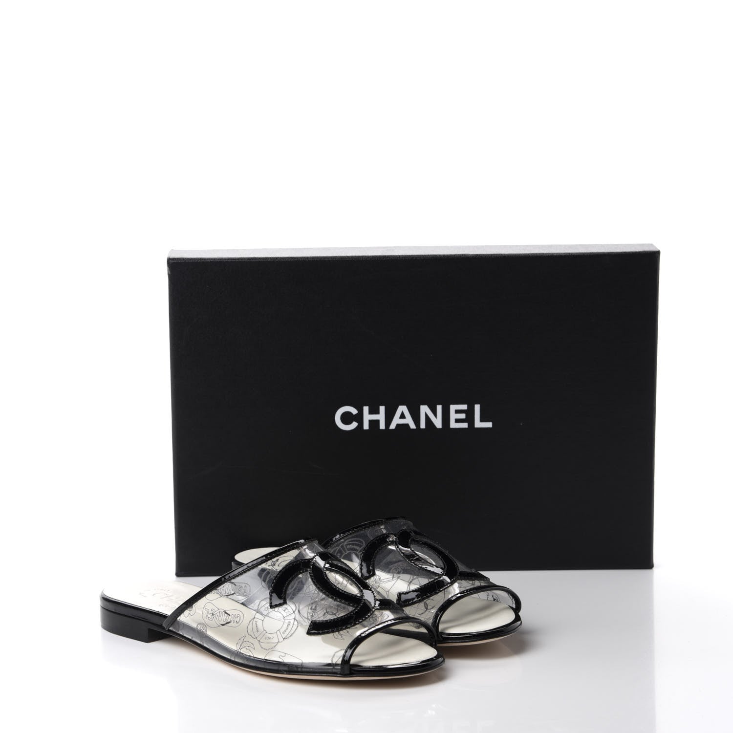 Chanel Patent Calfskin PVC Mule 36 Transparent Black 9 of 9