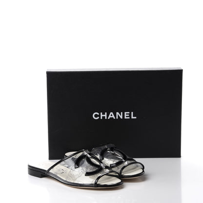Chanel Patent Calfskin PVC Mule 36 Transparent Black 9 of 9