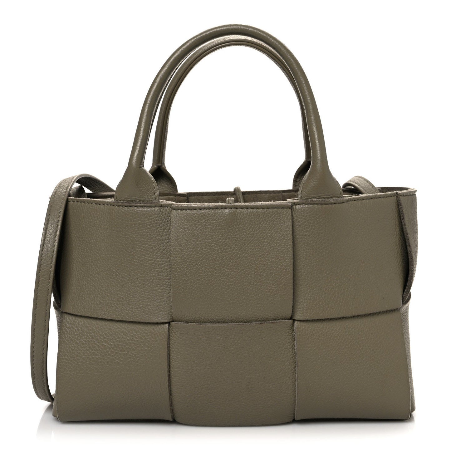 Nappa Maxi Intreccio Mini Arco Tote Taupe Grey