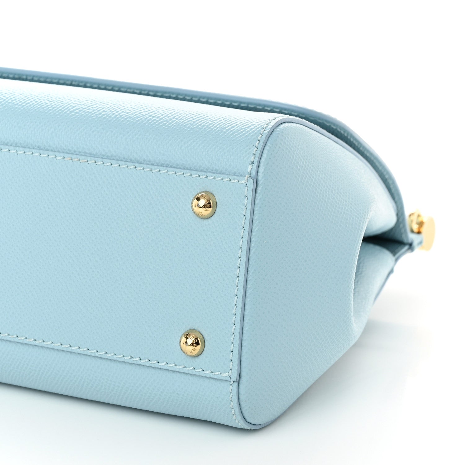 Dolce & Gabbana Dauphine Calfskin Miss Sicily Satchel Light Blue 9 of 9