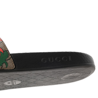 Gucci GG Supreme Monogram Strawberry Slide Sandals 38 Beige Multicolor 6 of 8