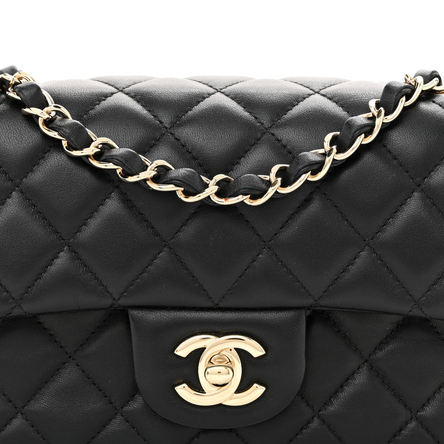 Chanel Lambskin Quilted Mini Rectangular Flap Black 7 of 10