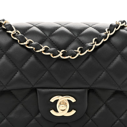 Chanel Lambskin Quilted Mini Rectangular Flap Black 7 of 10