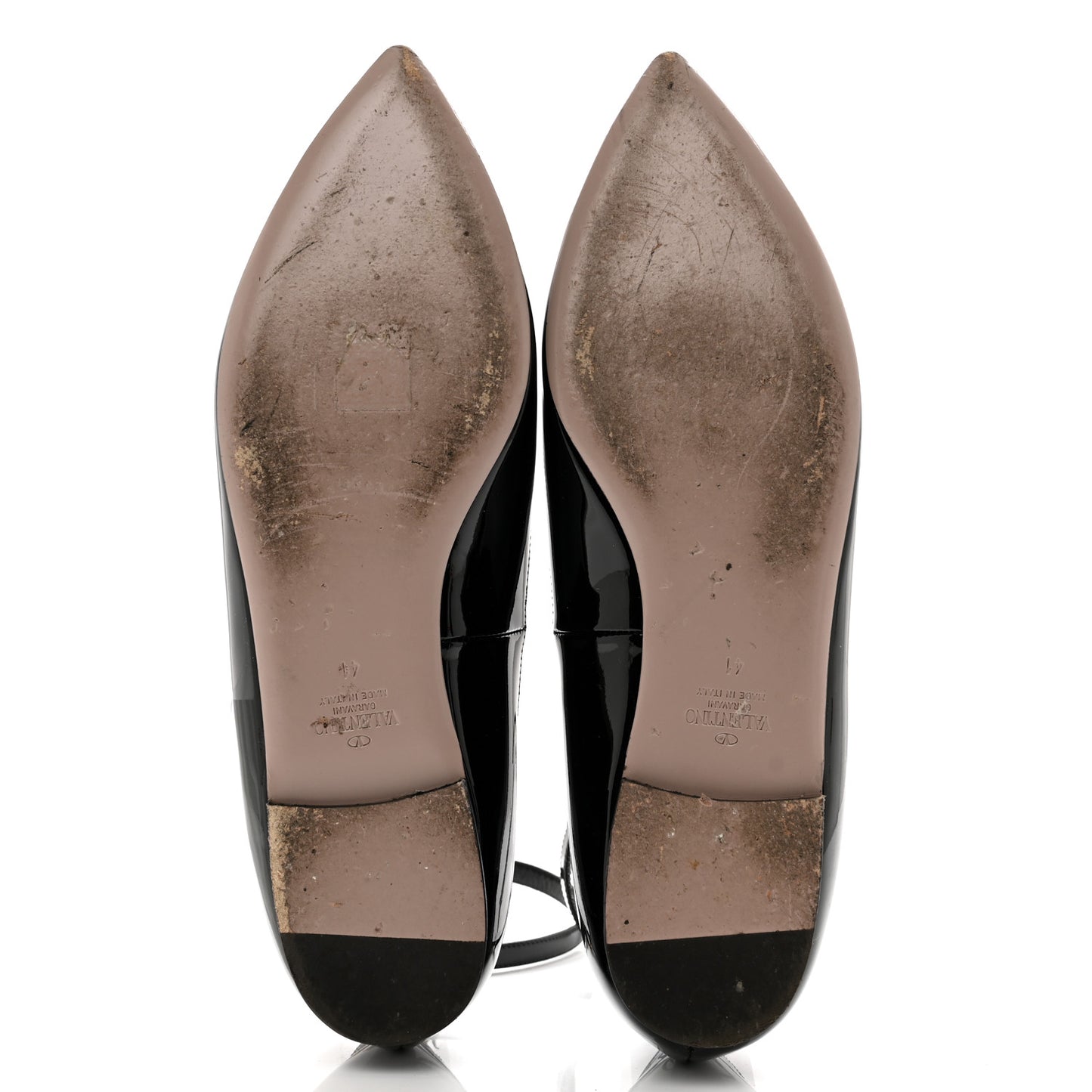 Patent Ballerina Ankle Strap Flats 41 Black