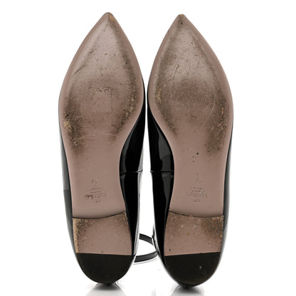 Valentino Garavani Patent Ballerina Ankle Strap Flats 41 Black 5 of 9