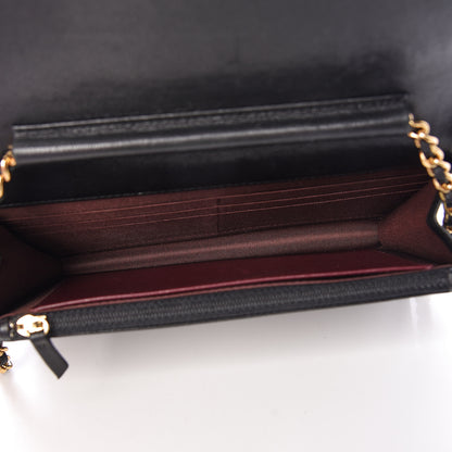 Chanel Sheepskin Quilted Mademoiselle Vintage Wallet On Chain WOC Black 5 of 14