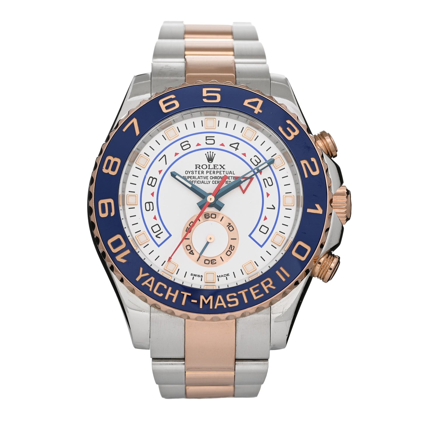 Stainless Steel 18K Everose Gold 44mm Yacht-Master II Watch White 116681