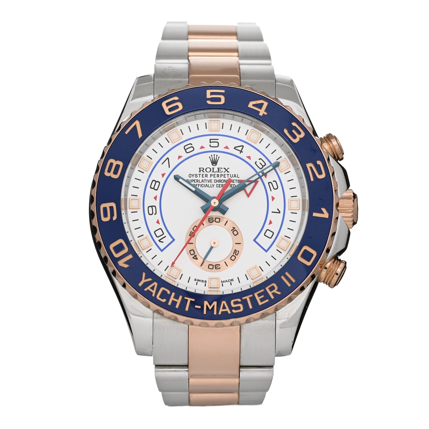 Rolex Stainless Steel 18K Everose Gold 44mm Yacht-Master II Watch White 116681 1 of 4