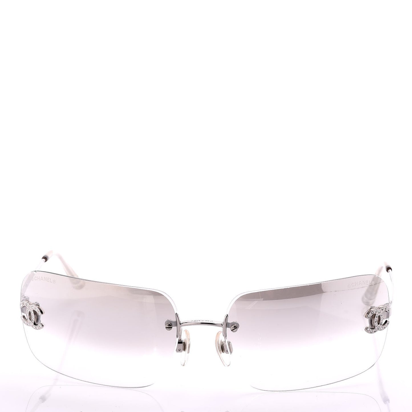 Metal Crystal CC Logo Sunglasses 4017-D Silver
