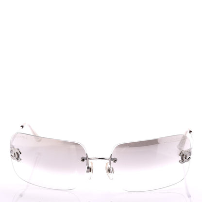 Chanel Metal Crystal CC Logo Sunglasses 4017-D Silver 2 of 6