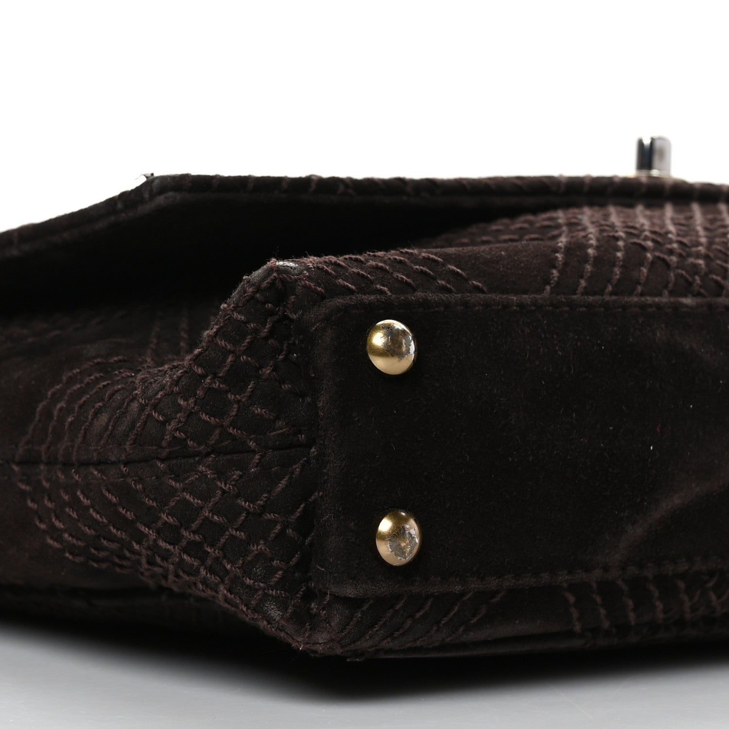 Chanel Suede Stitched CC Messenger Flap Bag Brown 8 of 9