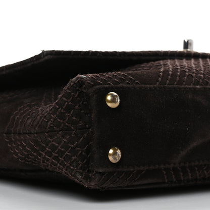 Chanel Suede Stitched CC Messenger Flap Bag Brown 8 of 9