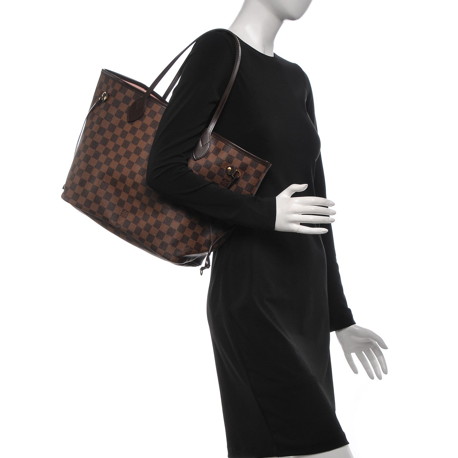 Louis Vuitton Damier Ebene Neo Neverfull MM Rose Ballerine 2 of 6