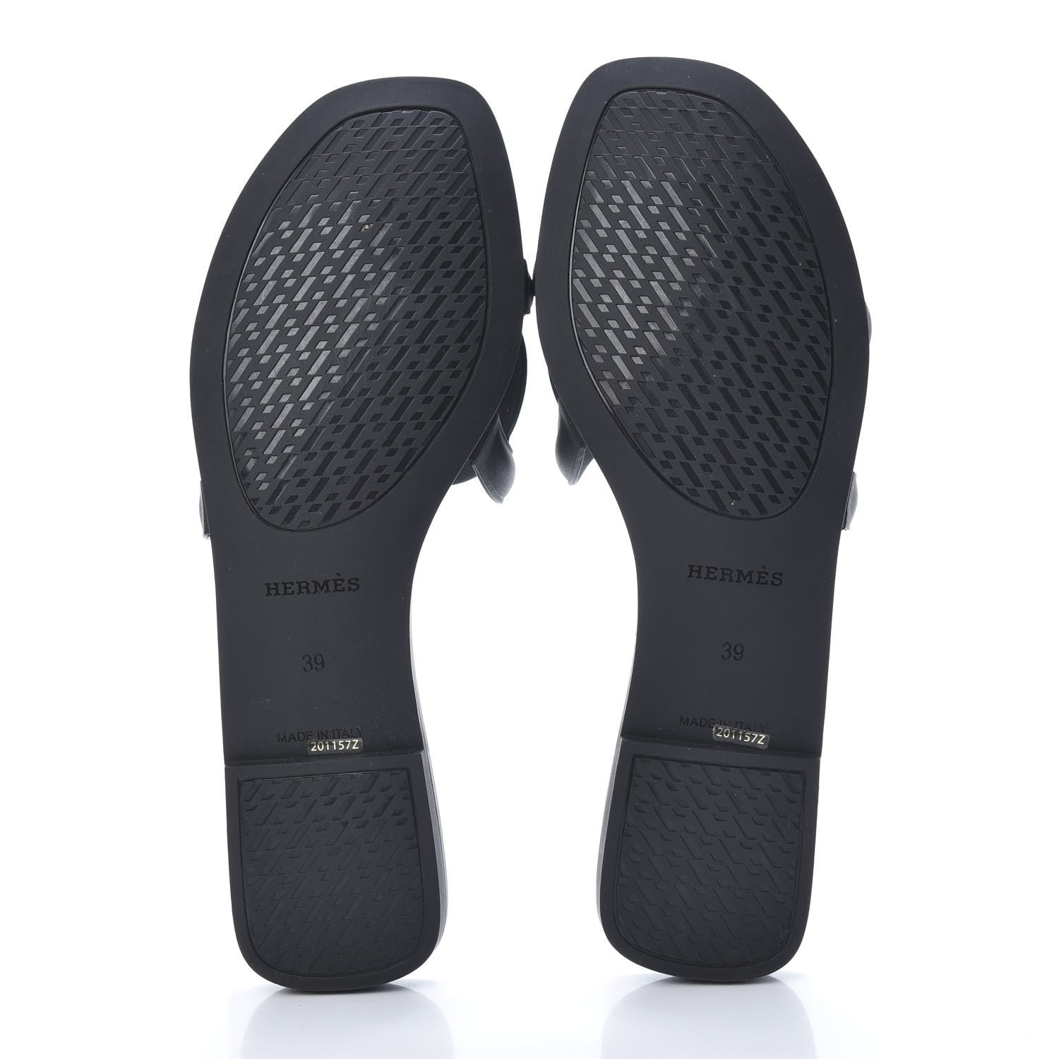 Hermes Rubber Aloha Sandals 39 Black 5 of 8