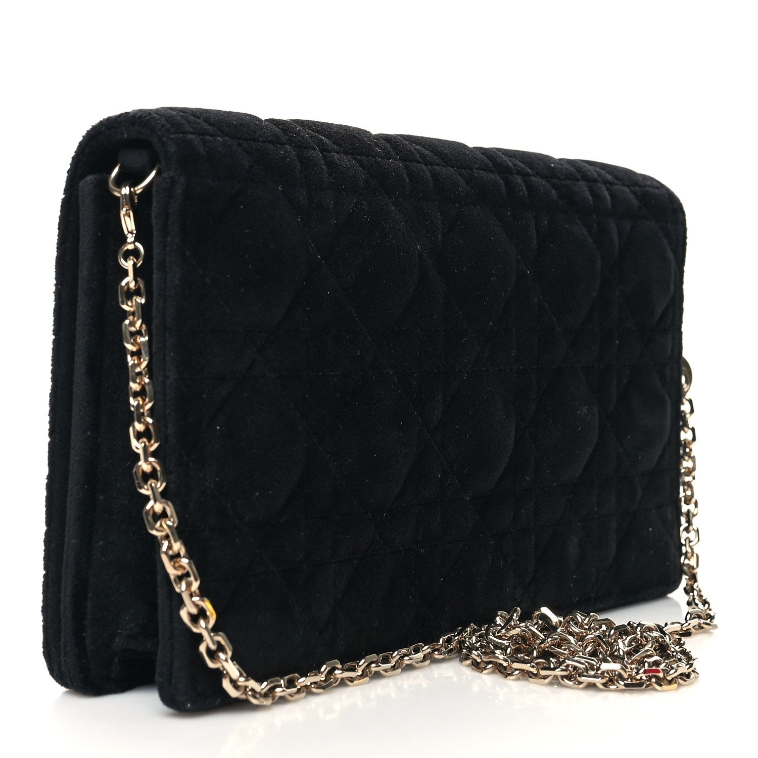Christian Dior Velvet Cannage Lady Dior Convertible Clutch Black 3 of 11