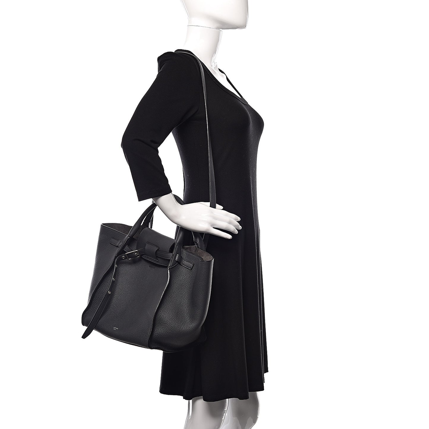 Supple Grained Calfskin Small Big Bag Anthracite