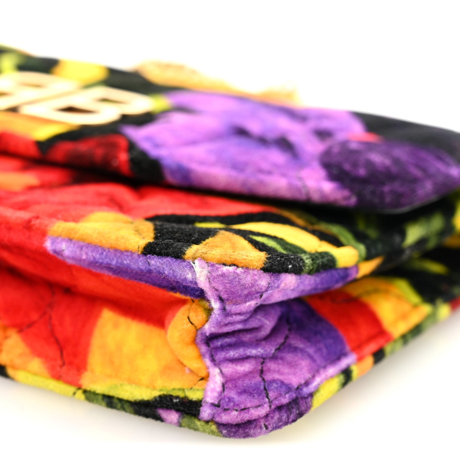 Balenciaga Velvet Floral Quilted BB Wallet On Chain Multicolor 9 of 9