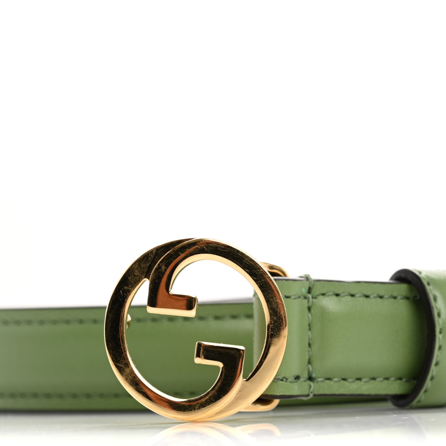 Ciny Lux Calfskin Blondie 30mm Belt 85 34 Salamander Green