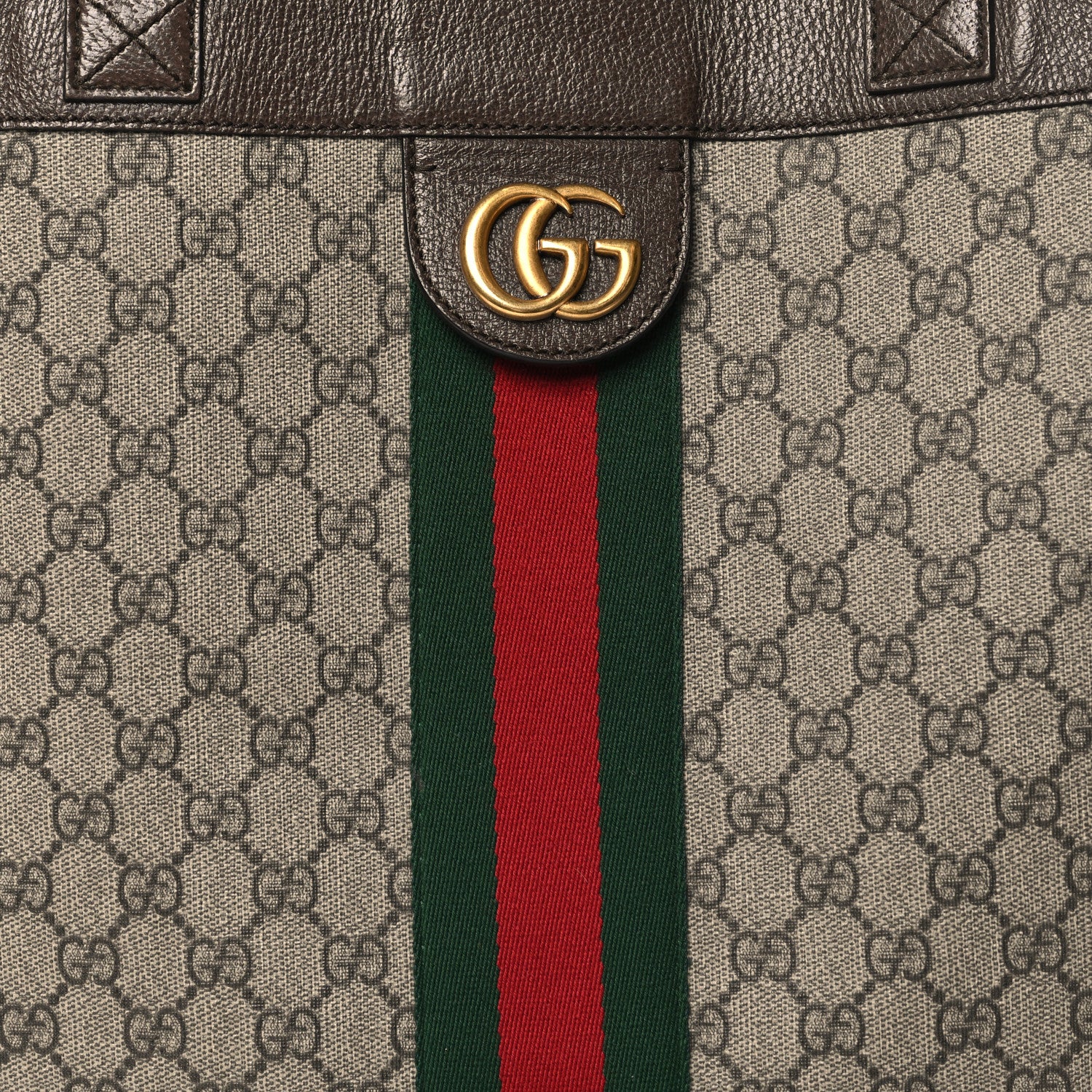 Gucci GG Supreme Monogram Web Large Ophidia Vertical Shopping Tote Brown 8 of 10