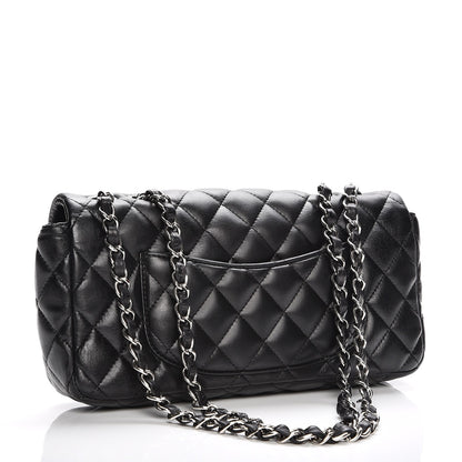 Chanel Lambskin Quilted East West Flap Black 3 of 7