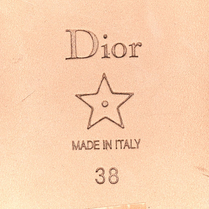 Christian Dior Calfskin Canvas Embroidered Leopard Dway Mules Slide Sandals 38 Lime Pop 7 of 9