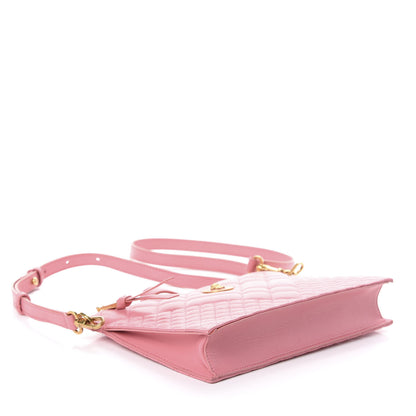 Versace Calfskin Quilted Tribute Icon Crossbody Flat Pouch Pink 4 of 9