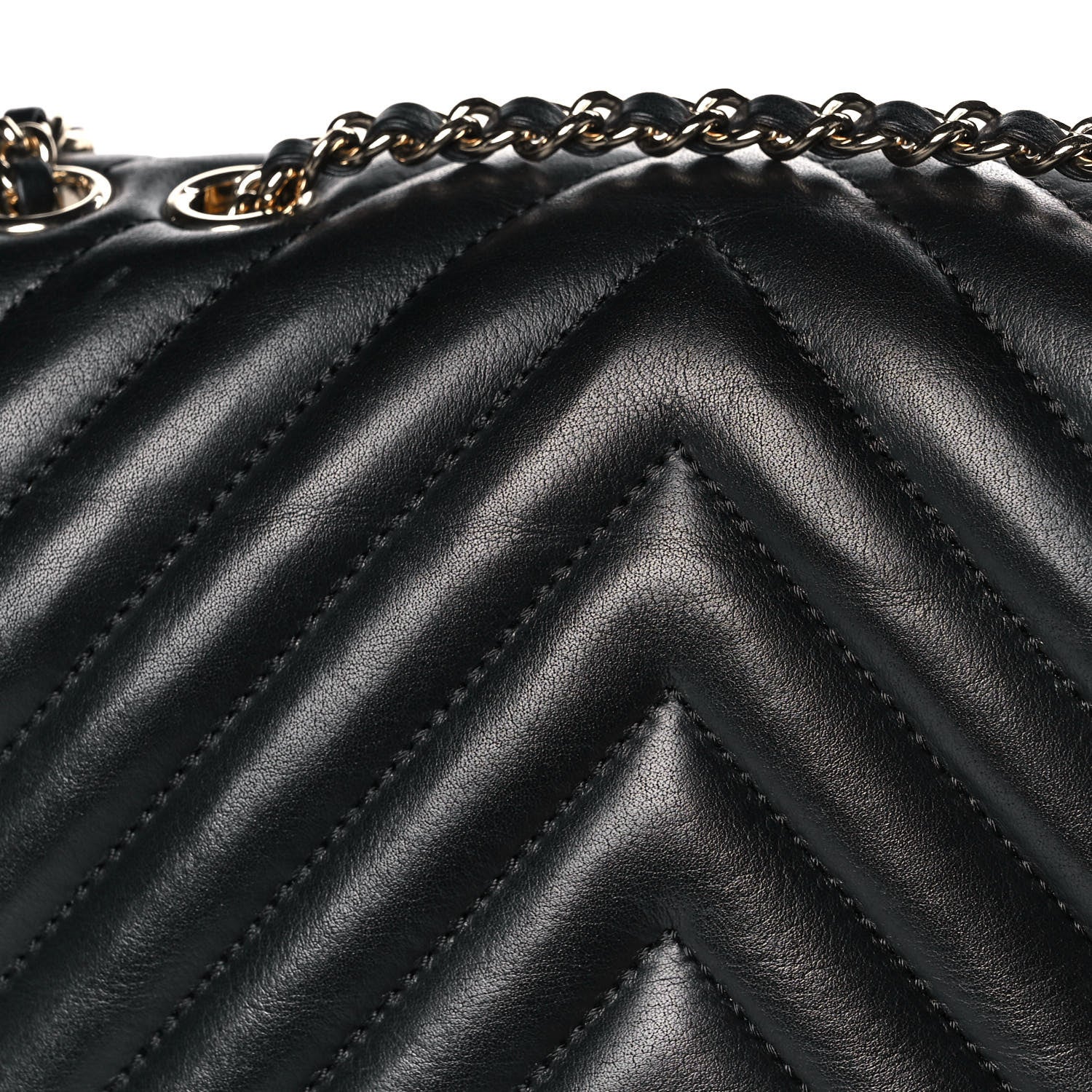 Chanel Calfskin Chevron Quilted Medium Statement Flap Black 15 of 16