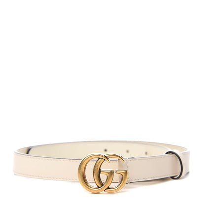 Gucci Calfskin Double G 20mm Belt 65 26 Mystic White 1 of 7
