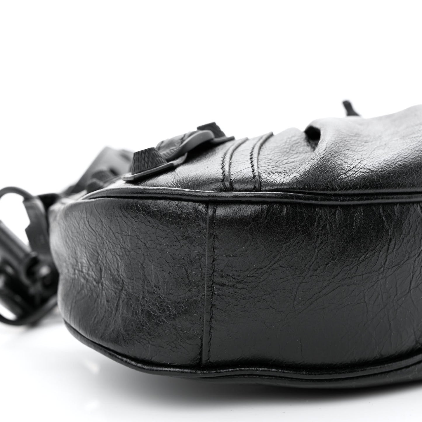Agneau Arena Monochrome Le Cagole Shoulder Bag XS Black