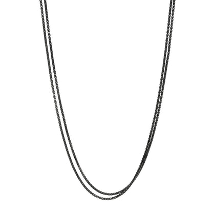 David Yurman Darkened Sterling Silver 2.7mm Box Chain Necklace 72" 1 of 5