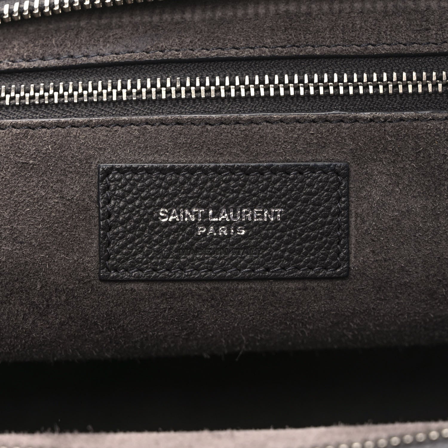 Saint Laurent Grained Calfskin Medium Cabas Rive Gauche Coal 6 of 9