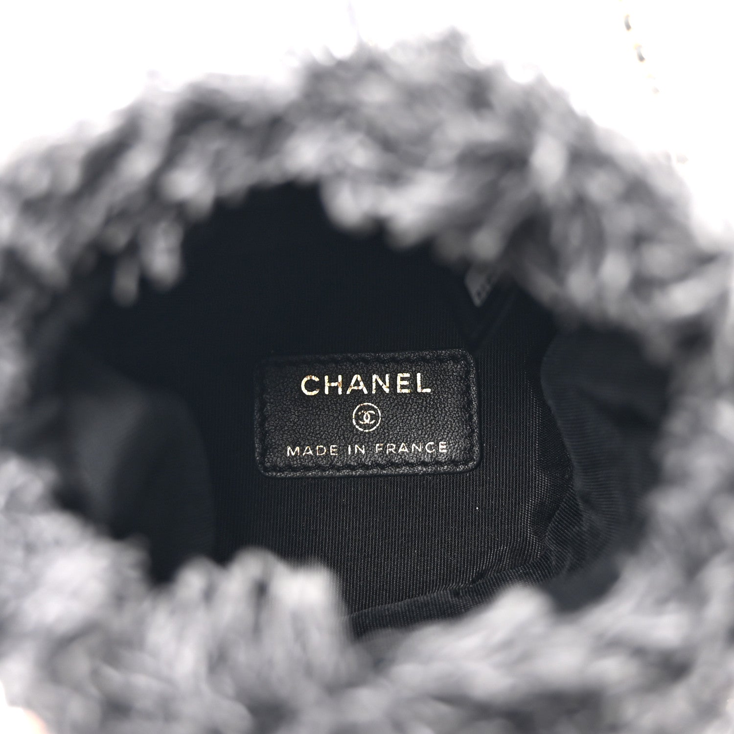 Chanel Denim Quilted Mood Mini Bucket With Chain Black Multicolor 5 of 10