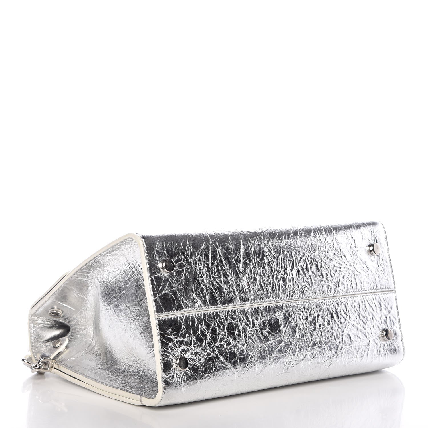 Christian Dior Metallic Calfskin Medium Diorever Flap Silver 4 of 16