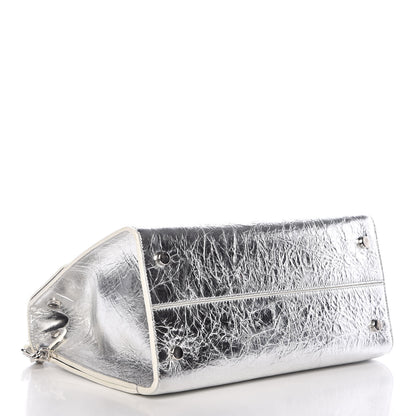Christian Dior Metallic Calfskin Medium Diorever Flap Silver 4 of 16