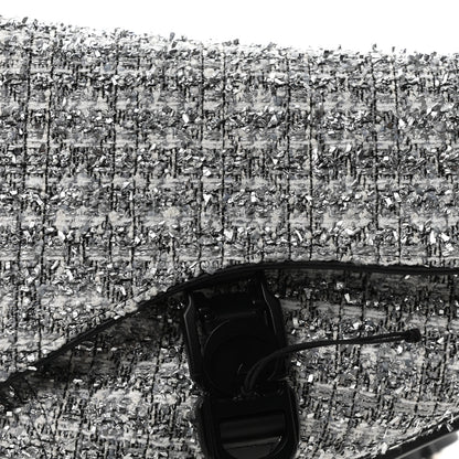 Christian Dior Tweed Saddle Bag Black Silver 8 of 10