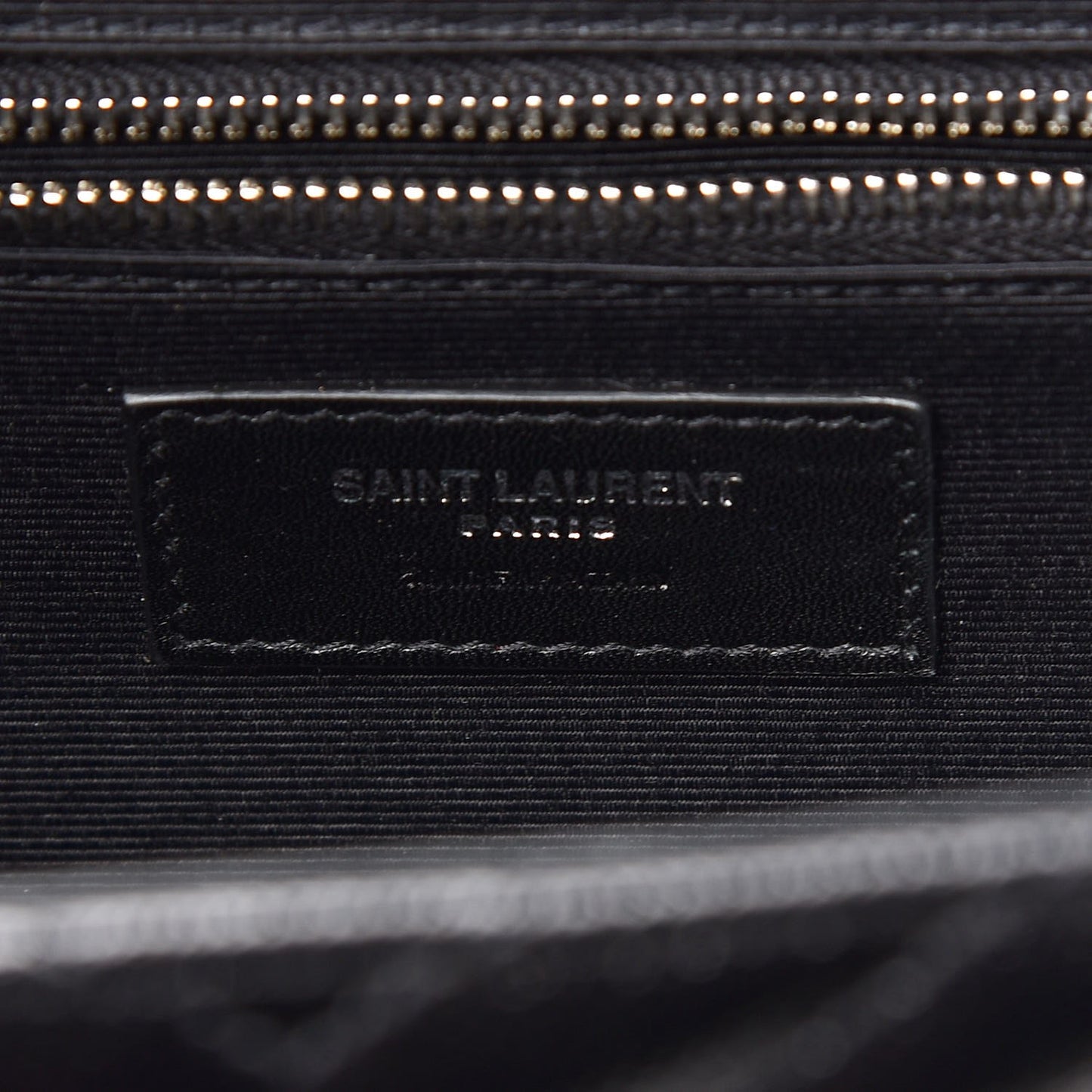 Grain De Poudre Matelasse Chevron Large Monogram Satchel Black